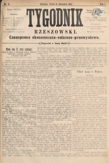 Tygodnik Rzeszowski : czasopismo ekonomiczno-rolniczo-przemysłowe. R. 1, 1883, nr 37