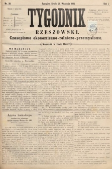 Tygodnik Rzeszowski : czasopismo ekonomiczno-rolniczo-przemysłowe. R. 1, 1883, nr 38