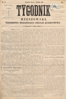 Tygodnik Rzeszowski : czasopismo ekonomiczno-rolniczo-przemysłowe. R. 1, 1883, nr 48