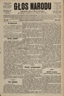 Głos Narodu : dziennik polityczny, założony w r. 1893 przez Józefa Rogosza (wydanie poranne). 1905, nr 33