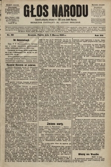Głos Narodu : dziennik polityczny, założony w r. 1893 przez Józefa Rogosza (wydanie poranne). 1905, nr 62