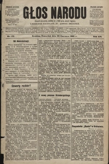 Głos Narodu : dziennik polityczny, założony w r. 1893 przez Józefa Rogosza (wydanie poranne). 1905, nr 176