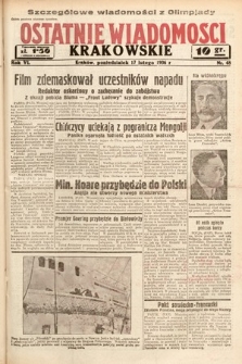 Ostatnie Wiadomości Krakowskie. 1936, nr 48