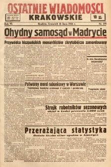 Ostatnie Wiadomości Krakowskie. 1936, nr 199