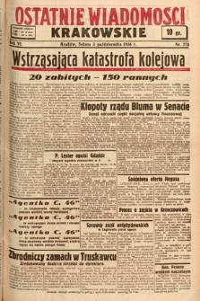 Ostatnie Wiadomości Krakowskie. 1936, nr 278