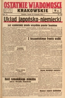 Ostatnie Wiadomości Krakowskie. 1936, nr 334
