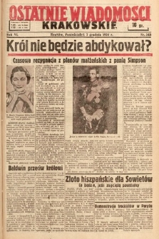Ostatnie Wiadomości Krakowskie. 1936, nr 343