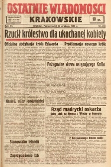Ostatnie Wiadomości Krakowskie. 1936, nr 350