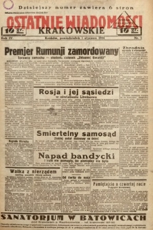 Ostatnie Wiadomości Krakowskie. 1934, nr 1