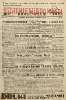 Ostatnie Wiadomości Krakowskie. 1934, nr 15