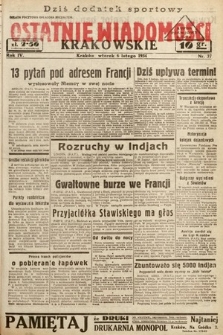 Ostatnie Wiadomości Krakowskie. 1934, nr 37