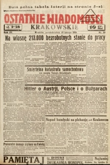 Ostatnie Wiadomości Krakowskie. 1934, nr 50