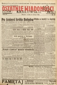 Ostatnie Wiadomości Krakowskie. 1934, nr 52