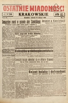 Ostatnie Wiadomości Krakowskie. 1934, nr 54