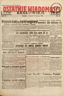 Ostatnie Wiadomości Krakowskie. 1934, nr 58