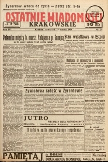 Ostatnie Wiadomości Krakowskie. 1934, nr 74