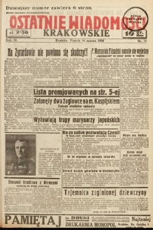 Ostatnie Wiadomości Krakowskie. 1934, nr 75