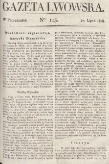 Gazeta Lwowska. 1818, nr 113