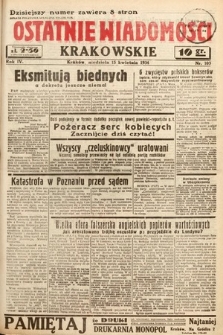 Ostatnie Wiadomości Krakowskie. 1934, nr 103