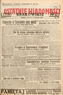 Ostatnie Wiadomości Krakowskie. 1934, nr 105