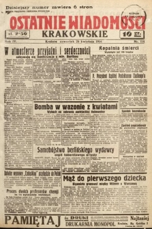 Ostatnie Wiadomości Krakowskie. 1934, nr 114