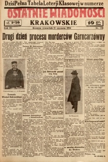 Ostatnie Wiadomości Krakowskie. 1934, nr 170