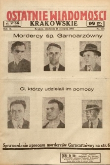 Ostatnie Wiadomości Krakowskie. 1934, nr 173