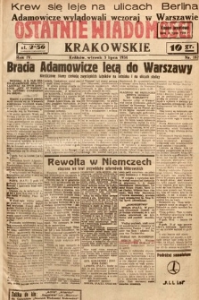 Ostatnie Wiadomości Krakowskie. 1934, nr 182