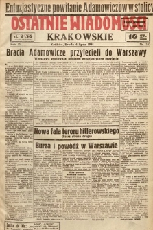 Ostatnie Wiadomości Krakowskie. 1934, nr 183