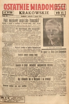Ostatnie Wiadomości Krakowskie. 1934, nr 186