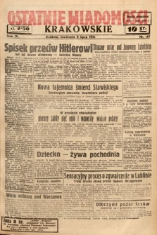 Ostatnie Wiadomości Krakowskie. 1934, nr 187