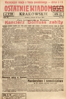 Ostatnie Wiadomości Krakowskie. 1934, nr 207