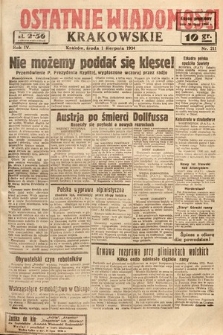 Ostatnie Wiadomości Krakowskie. 1934, nr 211