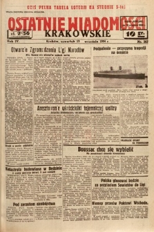 Ostatnie Wiadomości Krakowskie. 1934, nr 262