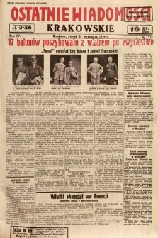 Ostatnie Wiadomości Krakowskie. 1934, nr 274