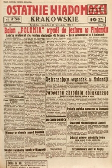 Ostatnie Wiadomości Krakowskie. 1934, nr 276