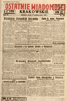 Ostatnie Wiadomości Krakowskie. 1934, nr 296