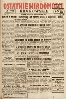 Ostatnie Wiadomości Krakowskie. 1934, nr 306