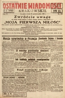Ostatnie Wiadomości Krakowskie. 1934, nr 310