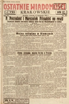 Ostatnie Wiadomości Krakowskie. 1934, nr 323