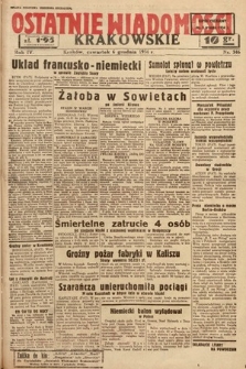 Ostatnie Wiadomości Krakowskie. 1934, nr 346