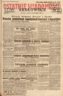 Ostatnie Wiadomości Krakowskie. 1934, nr 355