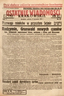 Ostatnie Wiadomości Krakowskie. 1935, nr 227