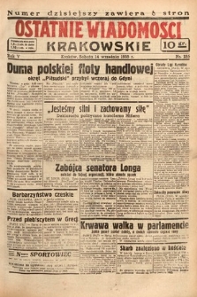 Ostatnie Wiadomości Krakowskie. 1935, nr 255