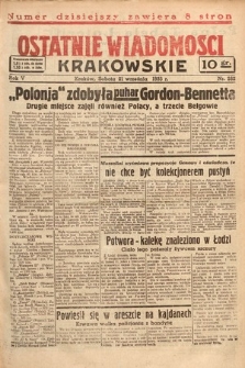 Ostatnie Wiadomości Krakowskie. 1935, nr 262