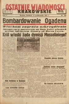 Ostatnie Wiadomości Krakowskie. 1935, nr 284