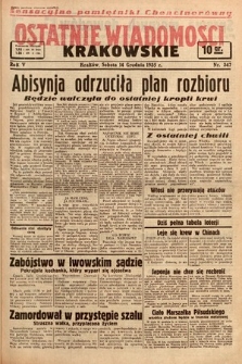 Ostatnie Wiadomości Krakowskie. 1935, nr 347