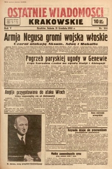 Ostatnie Wiadomości Krakowskie. 1935, nr 354