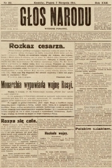 Głos Narodu (wydanie poranne). 1914, nr 181