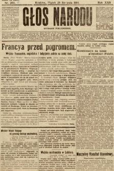 Głos Narodu (wydanie popołudniowe). 1914, nr 203